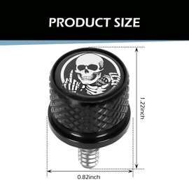 MLY 1 PC Harley Davidson Seat Bolt, Skull Pattern Seat Bolt & Fender Screw, Compatible with 1997-2024 Harley Davidson Touring/XG/XL/Dyna/Softail/Sportster/CVO/Fatbob Models (Black)