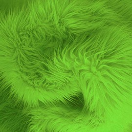 Faux Fake Fur Long Pile Luxury Shaggy Square Patches/Craft, Sewing, Cosplay, Costume, Decorations/Sold by Piece (Lime, 28" X 28")