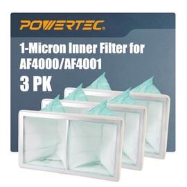 POWERTEC 1 Micron Inner Filter for WEN 3410/ POWERTEC AF4000, AF4001 Air Filtration Systems Woodworking for Workshop & Garage, Replacement for WEN 90243-026-2 Woodworking Air Filters, 3pk (75006-P3)