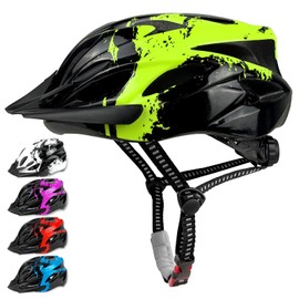LeapBeast Fahrradhelm Kinder, Verstellbarer Kinderhelm für Jungen und Mädchen im Alter von 5-13 Jahren, Mehrere Belüftungen Helm, Multisport-Kinderhelm mit Visier, Schutzhelm (Grün, M (55-58cm))