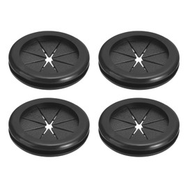sourcing map 4Pcs Rubber Grommets 1-3/8"(35mm) ID 1-9/16"(40mm) Drill Hole Double Sided Firewall Hole Plugs Round Electrical Wiring Gasket, Black
