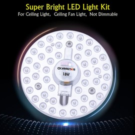 OLYMSTAR 18W LED Kit for Flush Mount Ceiling Light Circle Fluorescent Bulb Replacement,Retrofit LED Light Engine Board Panel, 4500K Natural Light