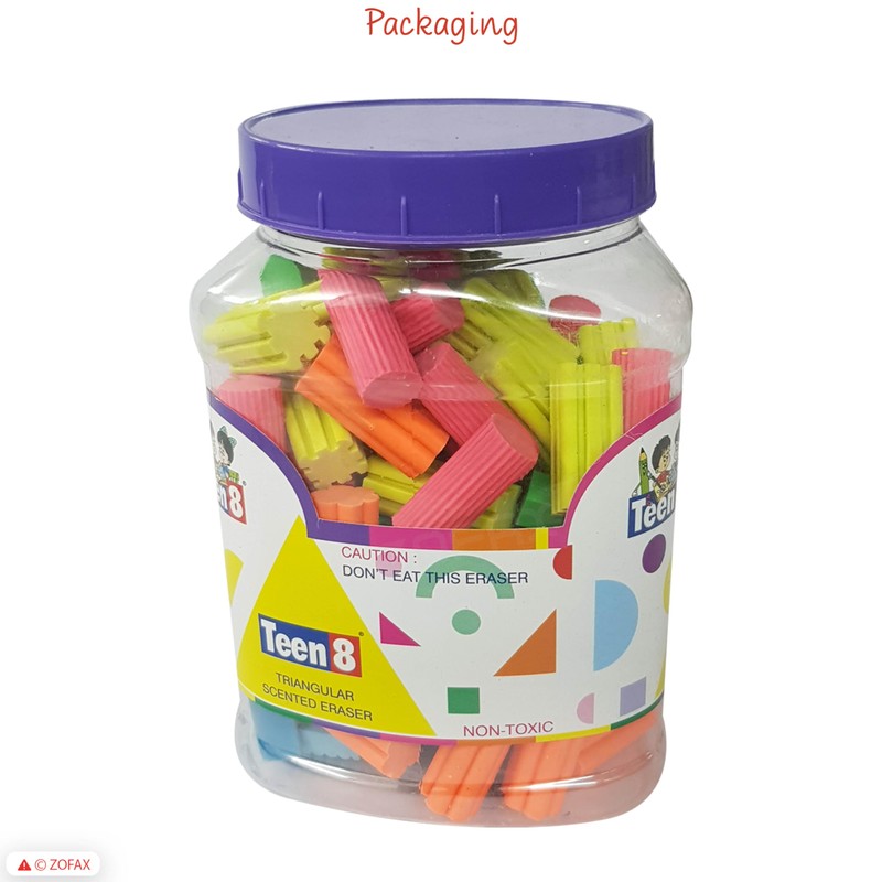 ZOFAX Teen8 Novelty Coloured Erasers, Medium, Pack of 100, Multipack,