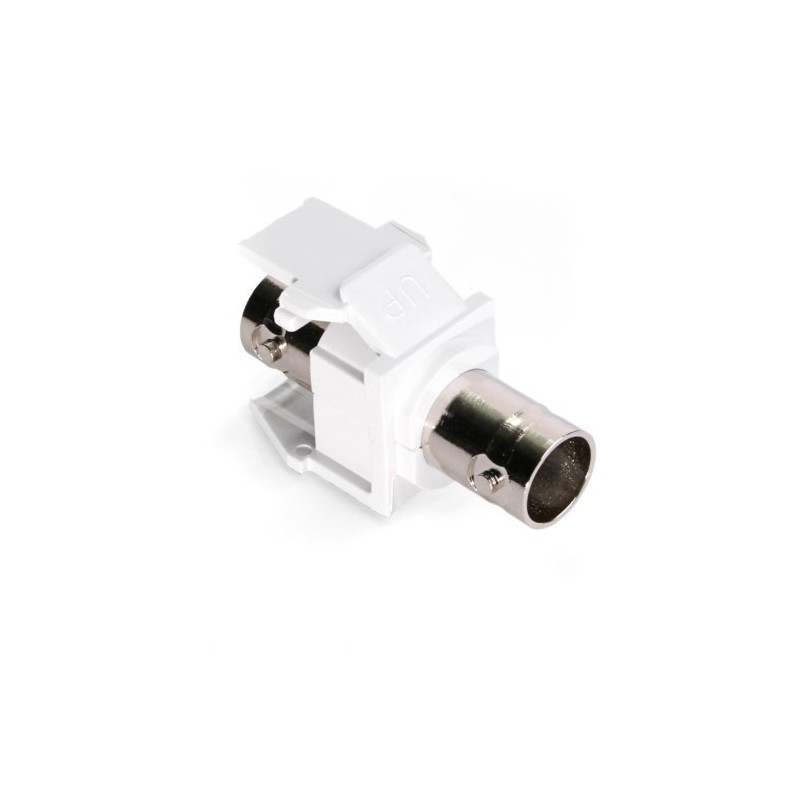 Leviton 41084-BWF BNC QuickPort Adapter, Nickel-Plated, White