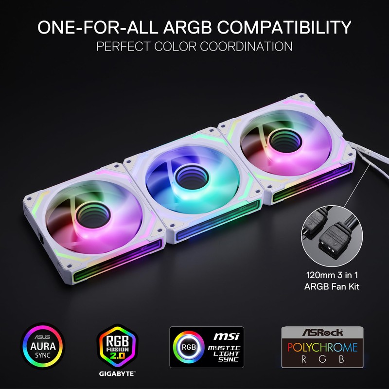 Redragon GCF012 Standard 120mm PC Case Fan, Daisy-Chain Connection, 5V