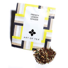Art of Tea | French Lemon Ginger | 12 Count Eco Friendly Premium Quality Pyramid Tea Bags Sampler Box |Naturally Decaffeinated