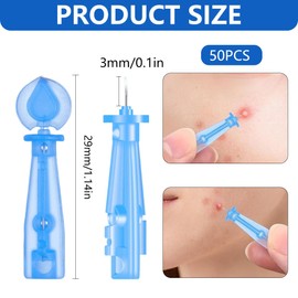 SGERUFZ Disposable Blackhead Blemish Remover, Sterile Pimple Needles, Pimple Pressure Needles, Whitehead Comedone Removal, Clear Skin, Suitable for Beauty Salon and Home, Pack of 100