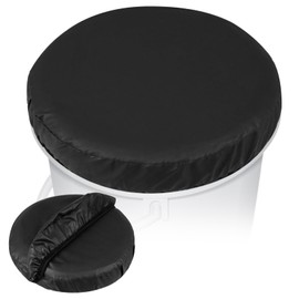 5 Gallon Bucket Seat Lid Waterproof Cover, 2PCS 360-Degree Swivel Bucket Lid Seat Leather Covers Black Buckets Seats Cover for 5 Gallon Buckest Seats Lids and Hunting, Fishing (Not Include Lid)