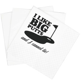 SharkBliss Funny Sarcastic Golf Quotes Cocktail Napkins, 100 Pack I Like Big Putts and I Cannot Lie Disposable Cocktail Napkins For Retirement Birthday Bachelor Party 2-Ply, 5x5" (I Like Big Putts)