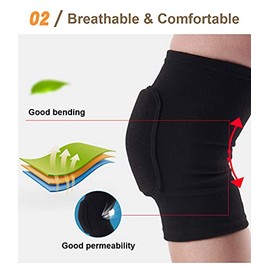 SUJAYU Knee Pads for Women, Dance Knee Pads Wrestling Knee Pads Basketball Knee Pads Volleyball Knee Pads for Women, Knee Protector Soft Knee Pads for