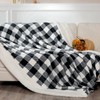 NANPIPER Sherpa Queen Size Blanket,Warm Fuzzy Checkered Blanket,Soft Fleece Plaid