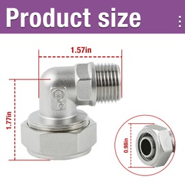 M8086 2 PCS Maxline 90 Degree Elbow Fitting 3/4 Tubing x 1/2" Male NPT Compressed Air Piping, Air Line Fittings For Shop Garage Compressed Air Line System Kit