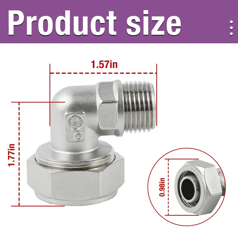 M8086 2 PCS Maxline 90 Degree Elbow Fitting 3/4 Tubing