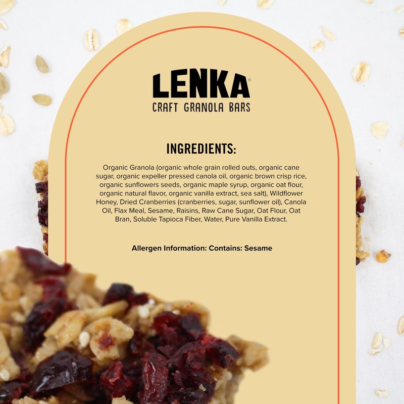 Lenka Bars - Berry Omega Snack Bars, Gluten Free, High