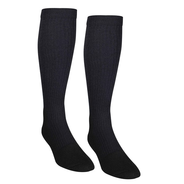 NuVein Men's Compression Socks Casual Tube Style Comfort Knit Active Support Cushion Foot, Black, Large