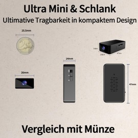 CKKYBB CKKYBB Mini Kamera, Mini-Kamera - Videoberwachung, 1080P HD berwachungskamera Innen, Kompakte kleine Kamera Mit Akku und Bewegungserkennung Tragbare Mini Kamera (Kein WLAN und TF-Karte)
