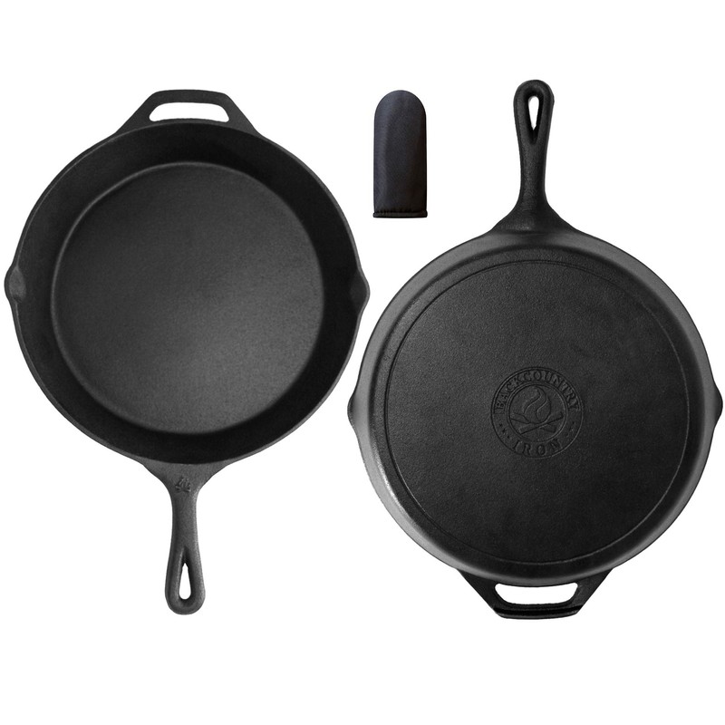 Backcountry Cast Iron Skillet(10 Inch Medium Frying Pan + Cloth