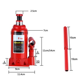 6T Heavy Duty Hydraulic Bottle Jack 6 Ton Capacity Vehicle Automotive Lift