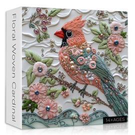 Cardinal Bird Puzzles for Adults 1000 Piece, Unique Red Cardinal Flower Puzzle, Impossible Animal Nature Jewel Art Jigsaw Puzzle, Floral Bird Diamond Gem Puzzle Challenging Puzzles for Adults