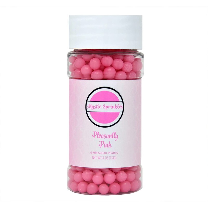 Mystic Sprinkles 6mm Sugar Pearls 4oz Bottles (Pleasantly Pink)