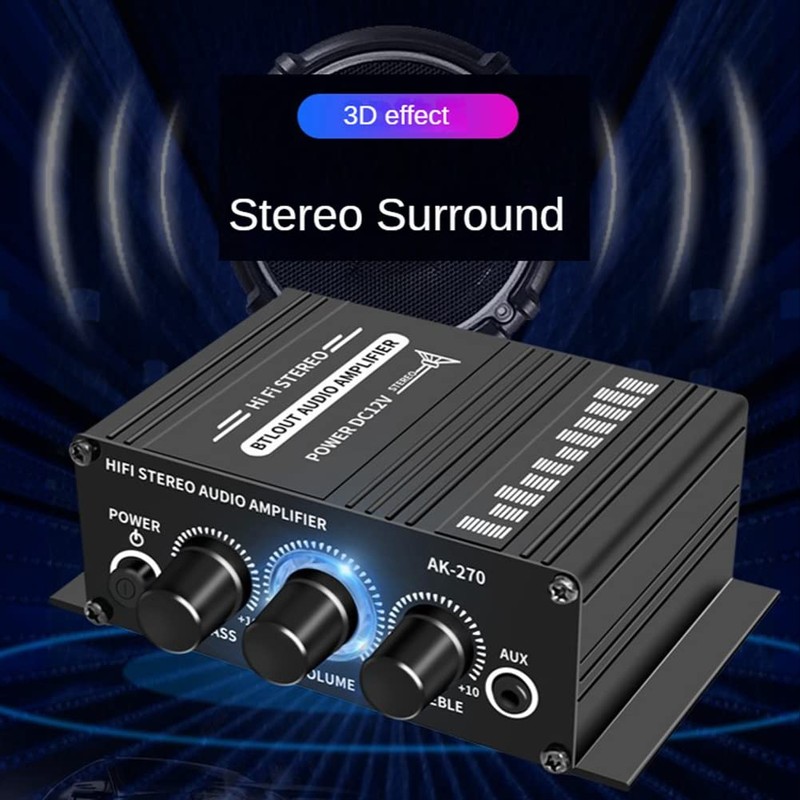 Daiilg -270 AK270 12V Mini HiFi Power Amplifier Audio Home