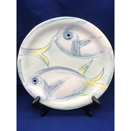 Vietri Pescatore Fish Salad Plate 8 5/8” Italy PTE-2601 Dishwasher Safe New