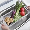 Extendable Over the Sink Colander Fruits and Vegetables Drain Basket