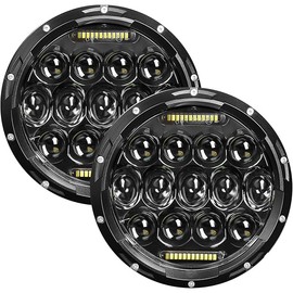 7 Inch Led Headlight Round H6024 Led Headlight DOT Approved Hi/Lo Beam DRL Black Headlights Compatible With Jeep Wrangler JK JKU TJ LJ CJ Compatible With Chevy,Ford and Mazda Miata etc