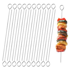 Funalix Roulade Needles, Pack of 20 Metal Skewers, Stainless Steel, Barbecue Skewers, Long Meat Skewers, for BBQ, Grill, Kebab and Vegetables (20 cm x 2.5 mm)