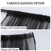 Draphelle Extra Wide Outdoor Curtains Waterproof Black Voile Mesh Screen