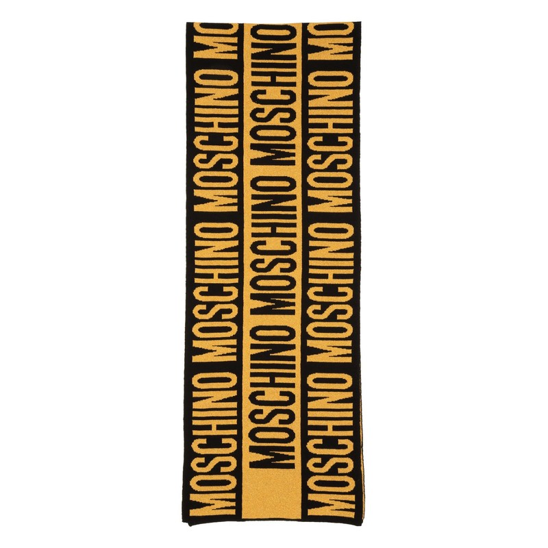 Moschino women wool scarf black - yellow