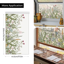 ADD.HERES Window Privacy Film,Colorful Floral Window Stickers,Removable DIY Bouquet Static Clings, Decals for Home School Office Party Supplies, Wildflower Reverie‌, 17.5 x 78.7 in