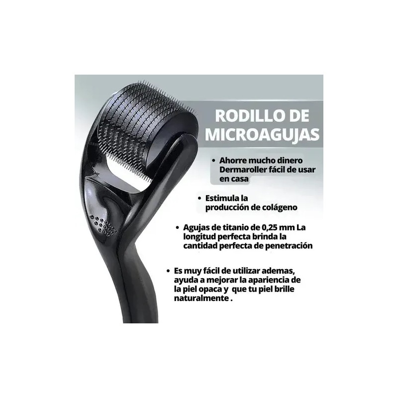 Kit Barba Serum Natural + Rodillo Micro Agujas Crecimiento