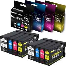 EASYPRINT (8 Pack) Compatible Ink Cartridge Replacement for Canon PGI-1200 1200XL PGI1200XL MAXIFY MB2720 MB2120 MB2320 MB2020 MB2350 MB2050 (2 Black, 2 Cyan, 2 Magenta, 2 Yellow, High Yield)