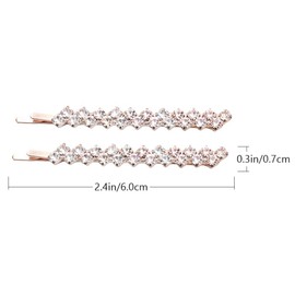 FRCOLOR 2 Pairs Rhinestone Bobby Pin,Bling Crystal Metal Hair Clips Sparkly Hairpins Hair Accessories for Lady Women Girls