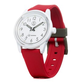 Q&Q SmileSolar Watch, Analog Solar, Waterproof, Urethane Belt, RP26/R02A, red, watch