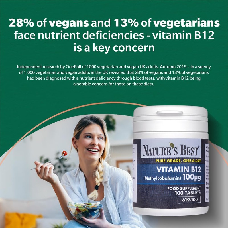 Nature's Best Vitamin B12 (Methylcobalamin) 1,000µg - High Strength Supplement