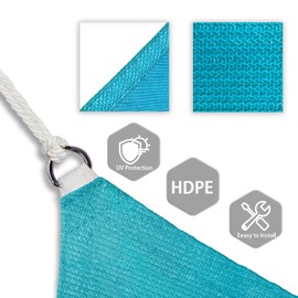 Patio Paradise 8' x 8' Sun Shade Sail Rectangle Canopy Patio Cover Sunlight Block Awning Heavy Duty Commercial Grade for Backyard Lawn Garden Outdoor Activities, Turquoise