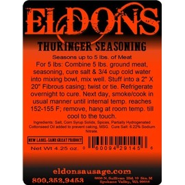 Eldon's Thuringer Smoked Sausage Seasoning (Seasons 5 lbs of Meat)