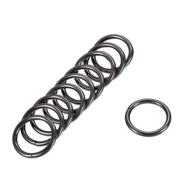 sourcing map Metal O Ring 25mm(0.98") ID 3.8mm Thickness Non-Welded Rings for Hardware DIY Black 20pcs