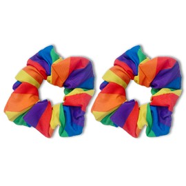 Tinsow 2 Pcs Rainbow Hair Scrunchies, Rainbow Hair Ring, Elastic Ponytail Holder Hair for Girl Women