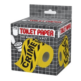 Island Dogs Crime Scene Novelty Toilet Paper – 3-Ply Roll with Printed Crime Scene Tape Design, 200 Sheets, Septic-Safe Fun Bathroom Gift, Perfect for Pranks, Parties & Gag Gifts