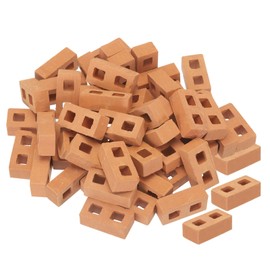 MECCANIXITY Miniature Bricks Clay Mini Wall Brick Model Brick Building Set for Model Building Dolls Pet Houses Garden Red Pack of 50 Scale 1/12 28x14x9.5mm/1.1x0.55x0.37"
