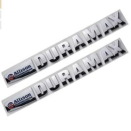 Yoaoo 2Pack OEM Allison Duramax Badges Emblems Compatible with 2015 Silverado 2500Hd 3500Hd Hood Chrome Blue