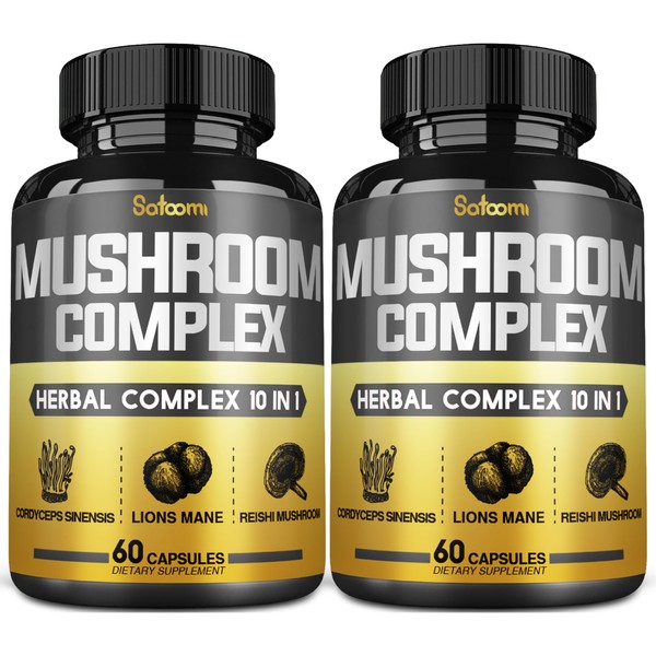 Satoomi 10in1 Mushroom Complex Supplements Capsules - 4 Month Supply