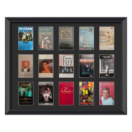 Cassette Tape Storage Shadow Box Display Stand,Cassette Tape Display Frame,Cassette Tape And case Display Frame,15 Cassette Rack Display cabinet,Music Tape Storage Display Rack,Audio Storage Solution.