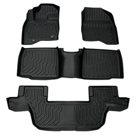 Car Floor Mats for Ford Explorer 2015-2019 Bench Seating No Fit Bucket Seating, All Weather Rubber Floor Liner Mats Full Set Front/Trunk mats
