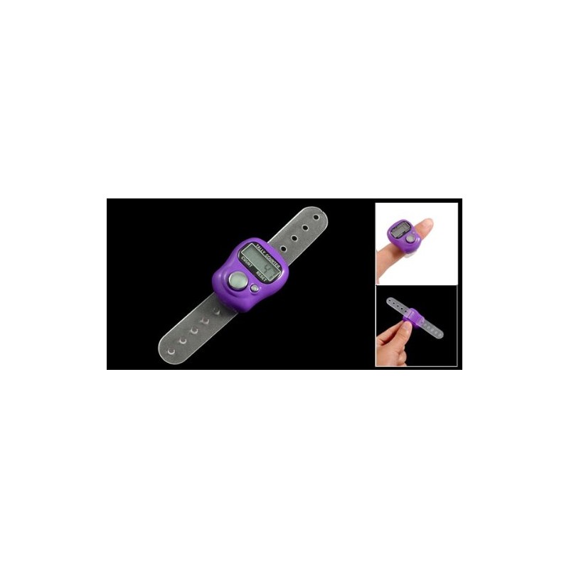 uxcell Purple Case Resettable 5 Digit LCD Electronic Finger Counter