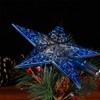 OULII Christmas Tree Topper, Glittering Star Tree Topper, Silvery Blue