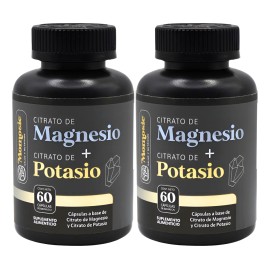 Kit 2 Citrato De Magnesio + Citrato De Potasio 60 Capsulas Sin Sabor